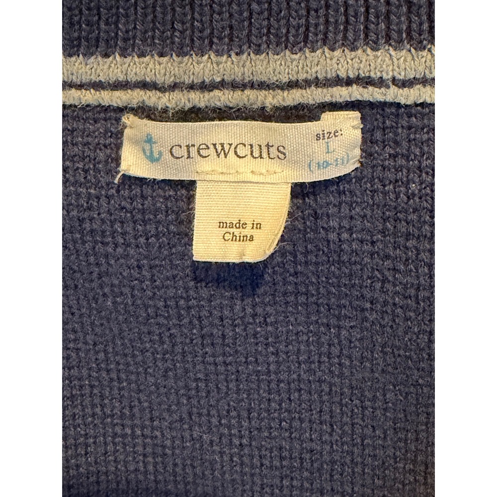 Crewcuts J.Crew Boys Navy Blue Shawl Collar Button Cardigan Sweater Size L 10-12 - Picture 2 of 9